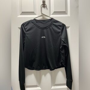 AYBL cropped black long sleeve athletic shirt